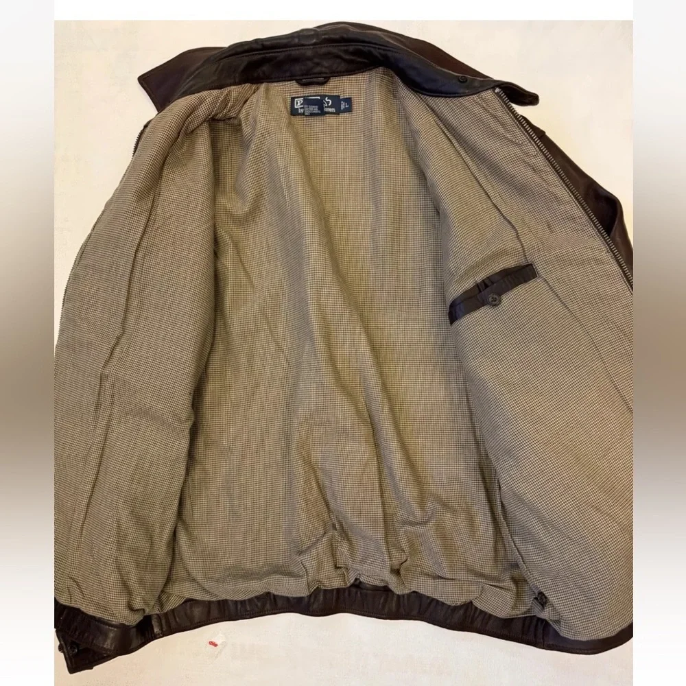 Polo by Ralph Lauren Vintage Biswing Leather Bomber Jacket in Brown Size L - Picture 13 of 16
